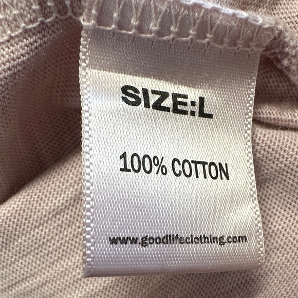 NWT Goodlife Women's Mauve Cotton V-Neck Tee Size L - Picture 5 of 5